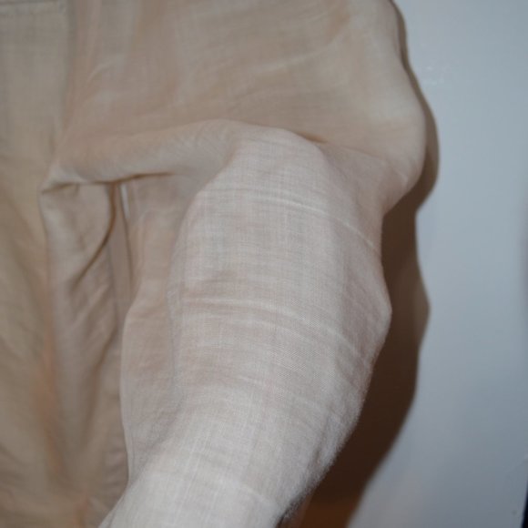 ZARA BASIC Cream Light Fabric Ramie Flair Light Pants Women S - Picture 3 of 6